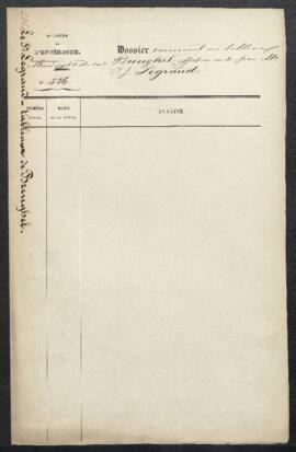 Dossier concernant un tableau de Breughel, offert en vente par Pierre Joseph Legrand (Wavre). — O...