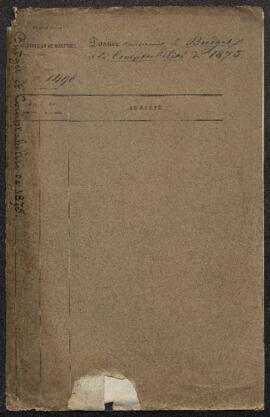 Dossier concernant le budget et la comptabilité pour l’Exercice 1875.