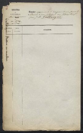 Dossier concernant une Madone et Enfant, groupe en marbre blanc exécuté par J.-R. Calloigne et ac...