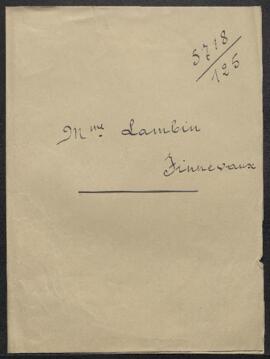 Dossier concernant la demande de renseignements de Mme Lambin-Le Boulangé (Finnevaux) sur le pein...