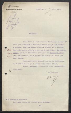 Dossier concernant le don en 1918 par Jef Dillen (Bruxelles) de trois œuvres modernes. — La femme...