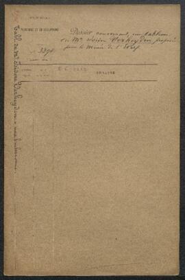 Dossier concernant un tableau de Isidore Verheyden représentant une Bucheronne (inv. 3223) acquis...