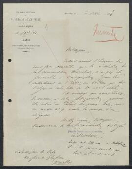 Dossier concernant un tableau attribué à Armand Goedgebeur, sujet non spécifié, offert en vente p...