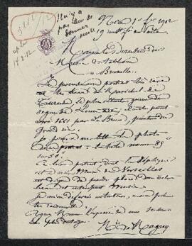 Lettre concernant un Portrait du Maréchal de Turenne, tableau de Charles Le Brun, offert en vente...