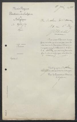 Dossier concernant un tableau de Jan Davidsz de Heem, offert en vente par Mme Damman (Bruxelles)....