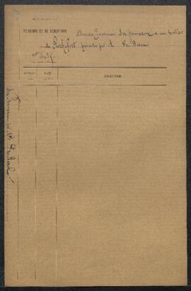 Dossier concernant six petits panneaux de Jan Van Beers, dont l’un, le Portrait de Mr Rochefort, ...