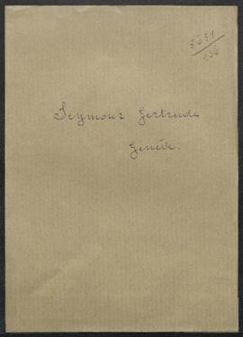 Dossier concernant la demande de Mme Gertrude Seymour (Suisse, Genève) de lui faire parvenir les ...