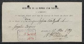 Dossier concernant deux tableaux anciens, Une assemblée de St Luc par Gonzales Coque et un Portra...