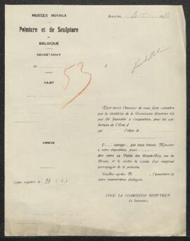 Dossier concernant un Portrait de Madame Verschaffel peint par Gernaert, offert en vente par la f...