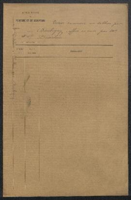Dossier concernant un tableau de Daubigny (sujet non mentionné), offert en vente par Mr Didisheim...