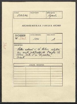 Lettre adressée à Charles Potvin par la Commission directrice du Musée relative aux comptes justi...
