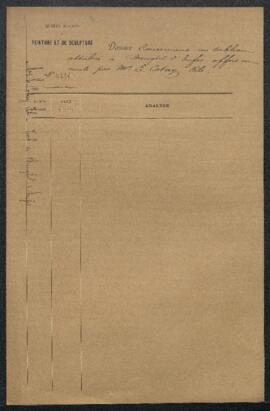 Dossier concernant un tableau de Breughel d'Enfer représentant L'enlèvement de Proserpine par Plu...