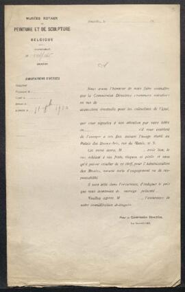 Dossier concernant une copie exacte par [Theodoor ?] Van Thulden de La reine Tonnyris avec la têt...