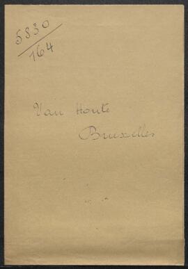Dossier concernant la donation au Musée par Madame Van Houte (Bruxelles) du Portrait en pied de s...