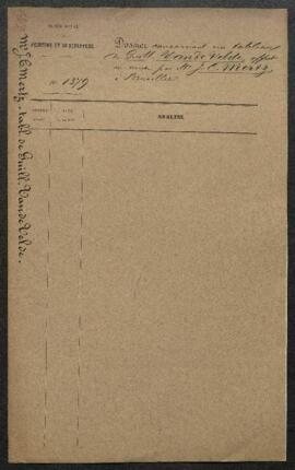 Dossier concernant une Marine de Guillaume van de Velde, offerte en vente par Mr J. C. Mertz (Bru...