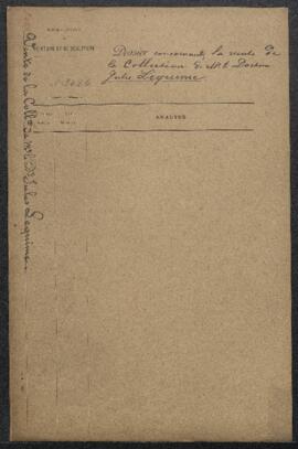 Dossier concernant le signalement au Musée de la vente publique de la collection de tableaux mode...