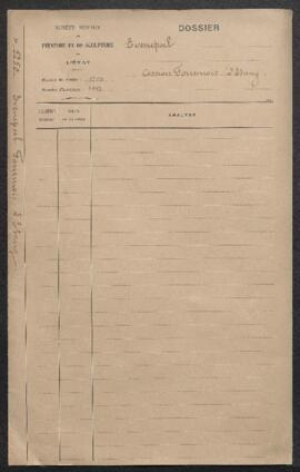 Dossier concernant L’Etang de Theodore Fourmois (inv. 4049) acquis de Edm. Evenepoel (Bruxelles).
