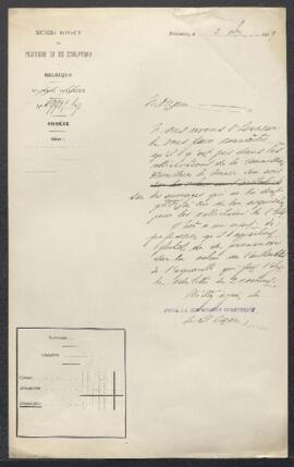 Dossier concernant une demande d’expertise d’une aquarelle signée John Sympson Hughes, demande de...