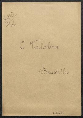 Lettre de C. Valobra (Bruxelles) concernant la reprise d'un tableau remis pour examen.