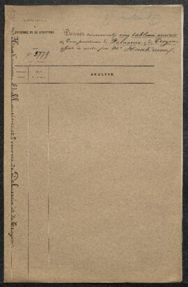 Dossier concernant plusieurs tableaux, de Segers, [Meindert] Hobbema, [Gerard] Terburg, G[abriel]...