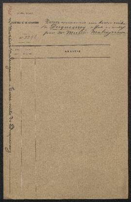 Dossier concernant une terre cuite de J[ean]-B[aptiste] Duquesnoy représentant J[ean] J[acques] R...