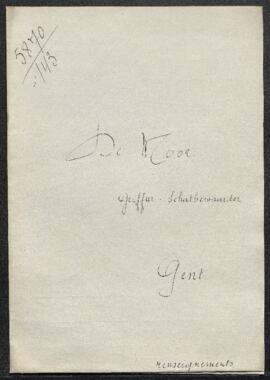 Dossier concernant des renseignements sur les œuvres de Paul Devigne en possession du Musée, éman...