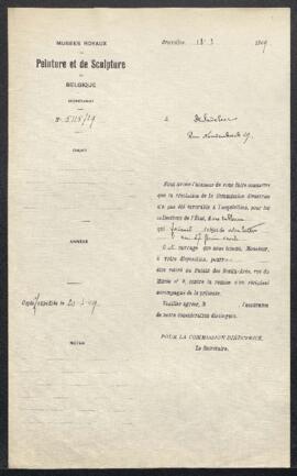 Dossier concernant un Portrait ancien sur toile, signé et daté 1833, offert en vente par Mme Cami...