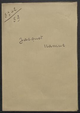 Dossier concernant la demande de renseignements de Mr Jacquet (Namur) désirant l’adresse d’un exp...
