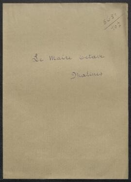 Dossier concernant la demande de photographies d’œuvres du Musée de Octave Le Maire (Malines).