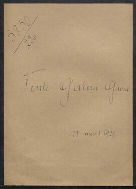 Lettre de la galerie Georges Giroux (Bruxelles) signalant n’avoir pu accomplir la commission d’ac...