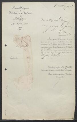 Dossier concernant un tableau de C[onstant] Troyon daté 1855, sujet non spécifié, offert en vente...