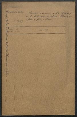 Dossier concernant la vente de la collection Haro et les œuvres briguées par le Musée à cette ven...