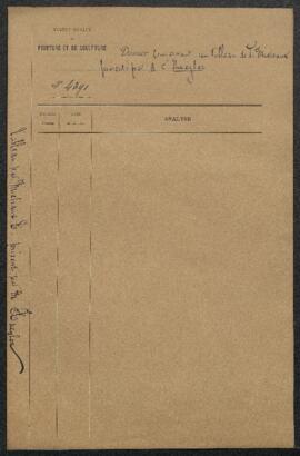 Dossier concernant un tableau de Theobald Michaux, signé et daté, offert en vente par Mr E. Haegl...