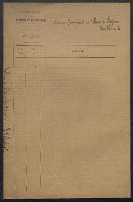 Dossier concernant un Portrait peint par Seghers [Zeger Jacob] van Helmont appartenant à Mr J. Ab...