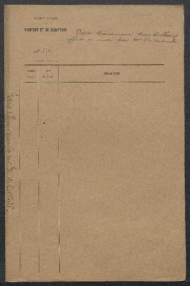 Dossier concernant trois grands tableaux anciens, de [Jacob] Jordaens, A[braham] van Diepenbeek et D[aniel] Seghers, offerts en vente par Mr De Cortenvelt (Gand). — Sans suite apparente.