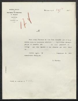 Dossier concernant Les cinq sens tableau de Giovanni Francesco Barbieri dit Il Guernico, offert e...