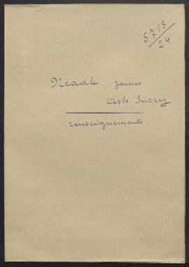 Dossier concernant la demande de renseignements de James Neadle (Angleterre, Ash) sur des tableau...