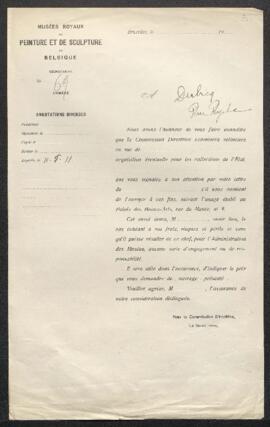 Dossier concernant deux tableaux primitifs, des grisailles et simili par des artistes belges, off...