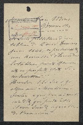 Lettre concernant un tableau sur cuivre donné à David Teniers le Jeune représentant une Kermesse ...