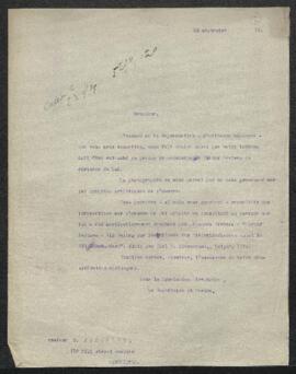 Dossier concernant une demande de renseignements de Mr B. Jacquiers (Angleterre, Manchester) à pr...