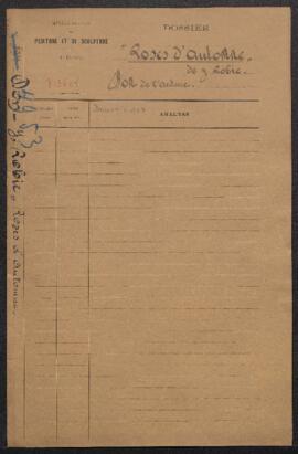 Dossier concernant le tableau de Jean Robie, Roses d’automne (inv. 3604), offert en don au Musée ...