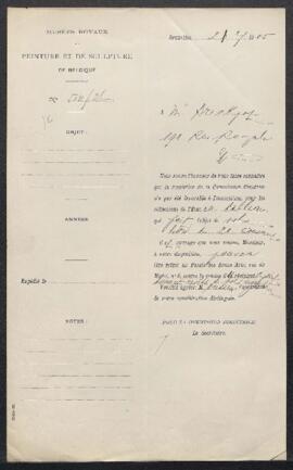 Dossier concernant Animaux en Prairie et Pendant tableaux de Alfred Verwée, Jeune Femme au Chapea...