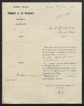 Dossier concernant deux tableaux, le Bornage de Barbizon de Théodore Rousseau et une Vue de Fonta...