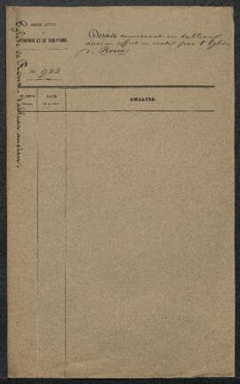 Dossier concernant un tableau ancien représentant Saint François, offert en vente par Mr Pietten,...