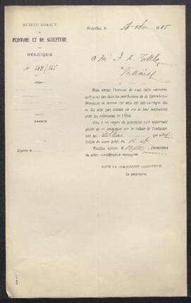 Dossier concernant une demande de renseignements de Mr F. X. Zettler (Allemagne, Munich) relative...