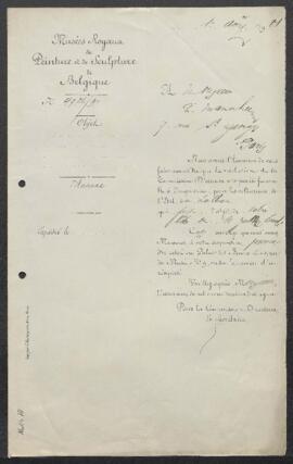 Dossier concernant un tableau de Jan Siberecht, sujet non spécifié, offert en vente par Mr Ch. Ma...