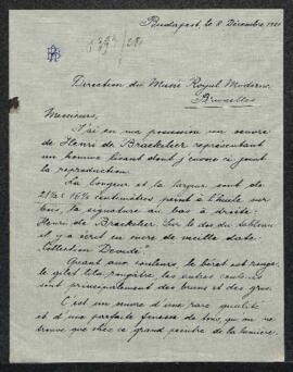 Dossier concernant un tableau de Henri de Braekeleer représentant un Homme lisant, offert en vent...
