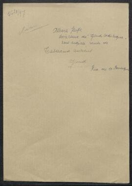 Lettre concernant une vente d’œuvres diverses à Gand signalée par Albert Heyse directeur de Gand ...