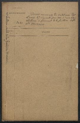 Dossier concernant deux tableaux provenant de la faillite Mercier, l’un attribué à Lens représent...