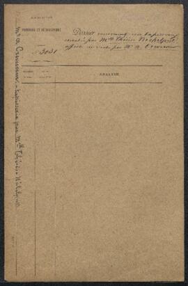 Dossier concernant une tapisserie de Thérèse Nechelput représentant Les derniers moments du comte...